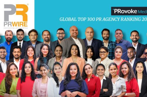 PR Wire Sri Lanka team pictured in coverage of its Global Top 300 ranking.