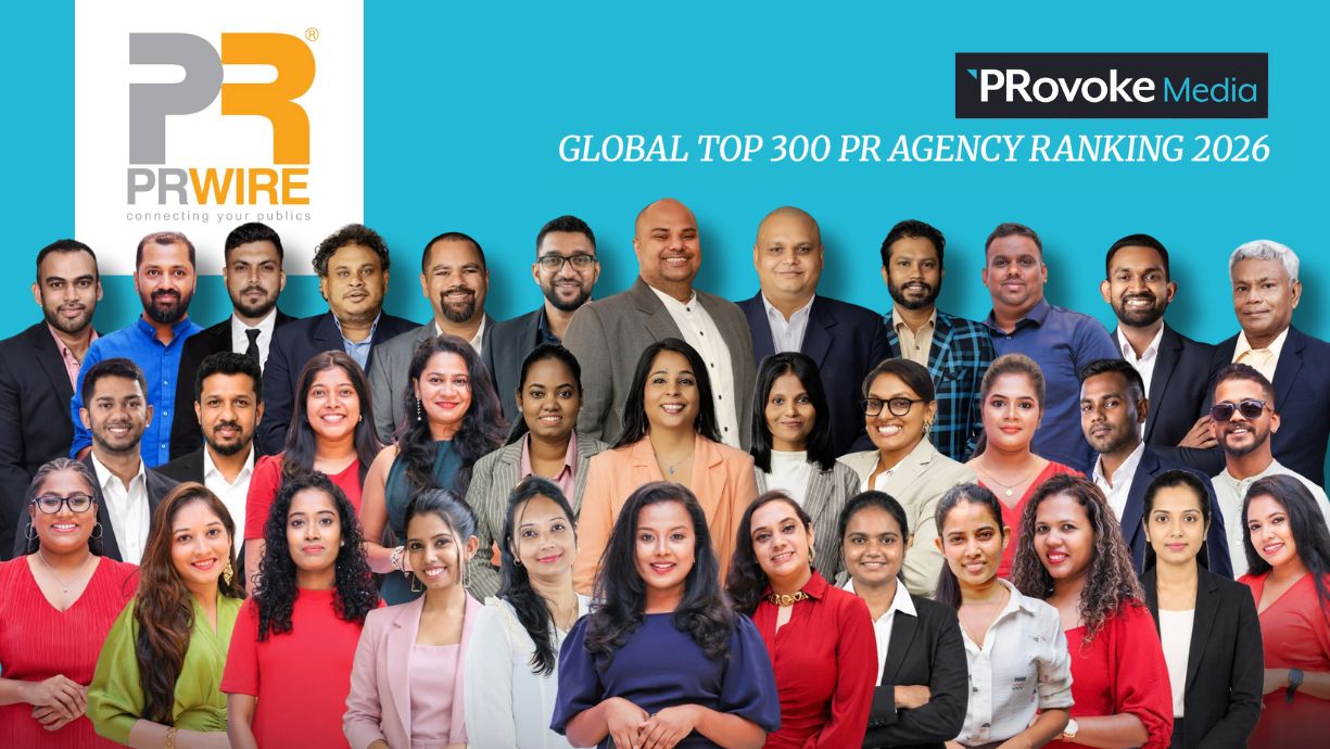PR Wire Sri Lanka team pictured in coverage of its Global Top 300 ranking.